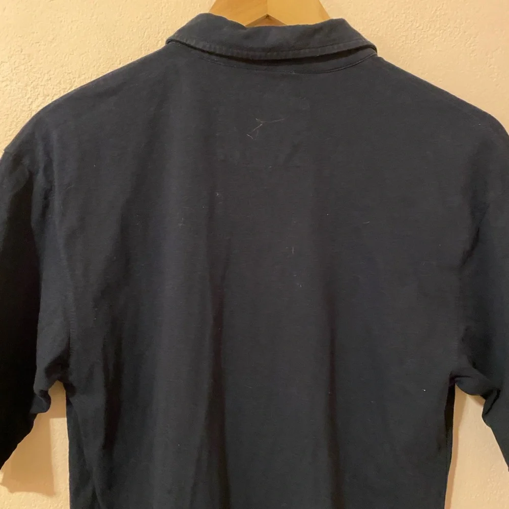 Frank & Eileen Emma Hand-Cut Raw Hem Popover Henley Maxi Dress Navy Size XS - Picture 11 of 11